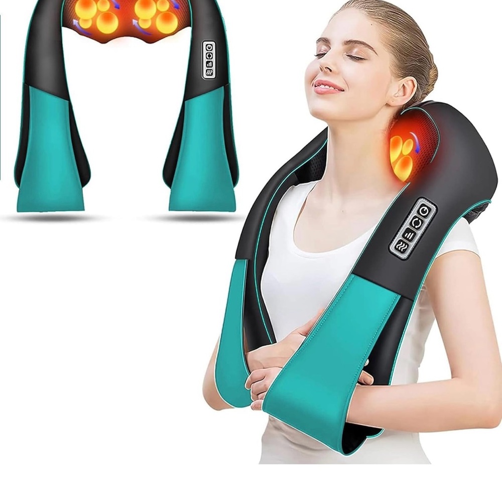 Electric Neck and Shoulder Massager - Black and Teal